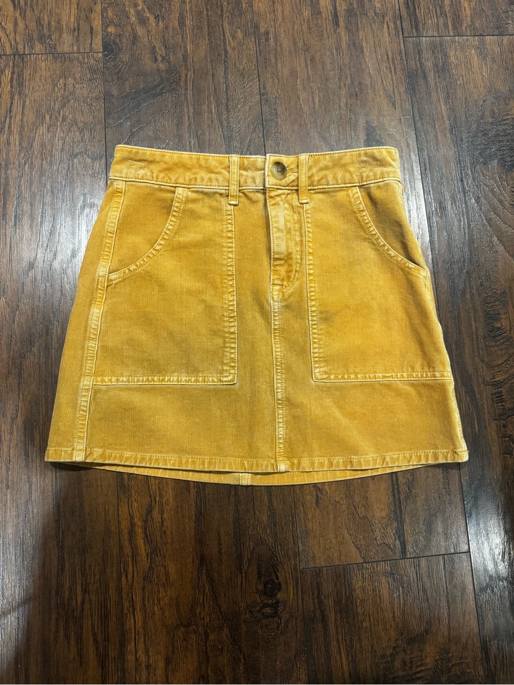 American Eagle Outfitters Yellow Corduroy Mini Skirt